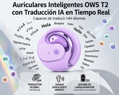 Audífono Traductor Inteligente 144 Idiomas OWS T2